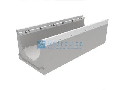 Лоток водоотводный бетонный коробчатый (СО-300мм), с оцинкованной насадкой КU 100.39,9 (30).41(34) - BGZ-V
